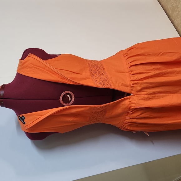 Orange Cotton Dress - Picture 7 of 10